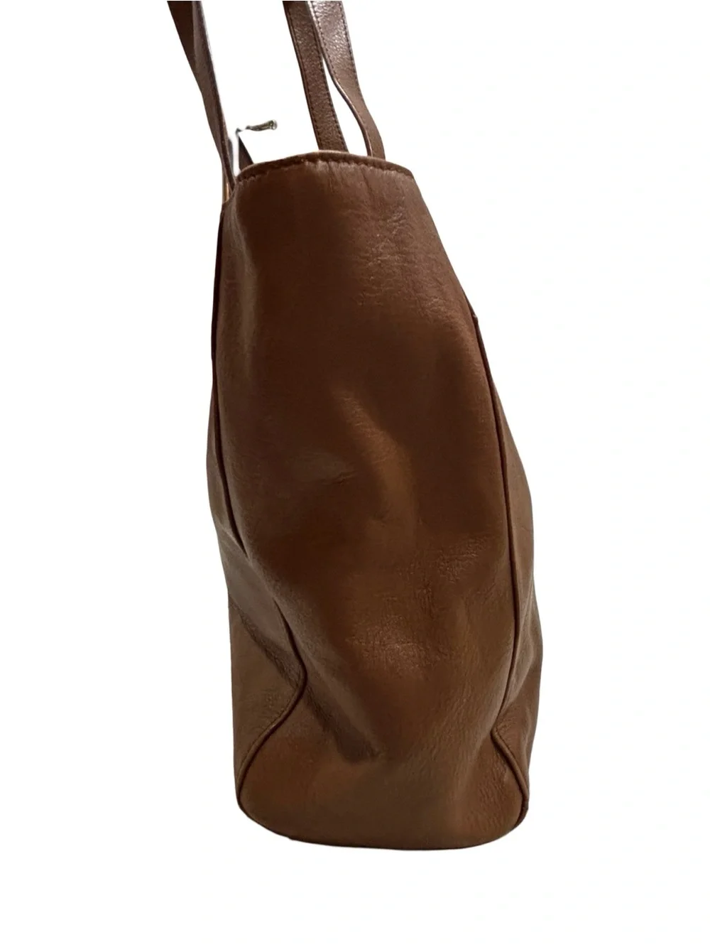 Vintage Fossil Cognac Brown Leather Tote